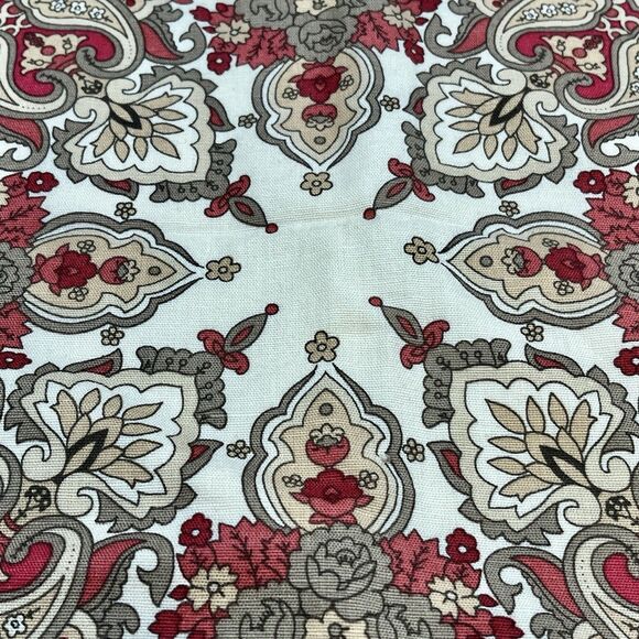 Pair Pottery Barn Euro Shams 24x24‎ Paisley Rich Rust/Cream/Taupe Linen Blend - Picture 3 of 9